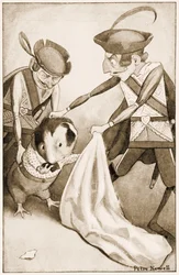 "Para isso, eles deslizaram a cobaia", ilustração para as aventuras Alice no País das Maravilhas de Lewis Carroll, 1901